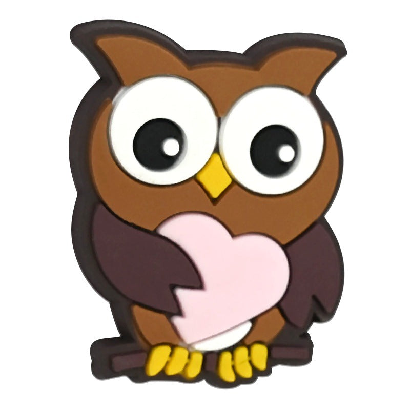 Wholesale 100pcs Owl Series Creative Bead Jewelry Soft Rubber Beads