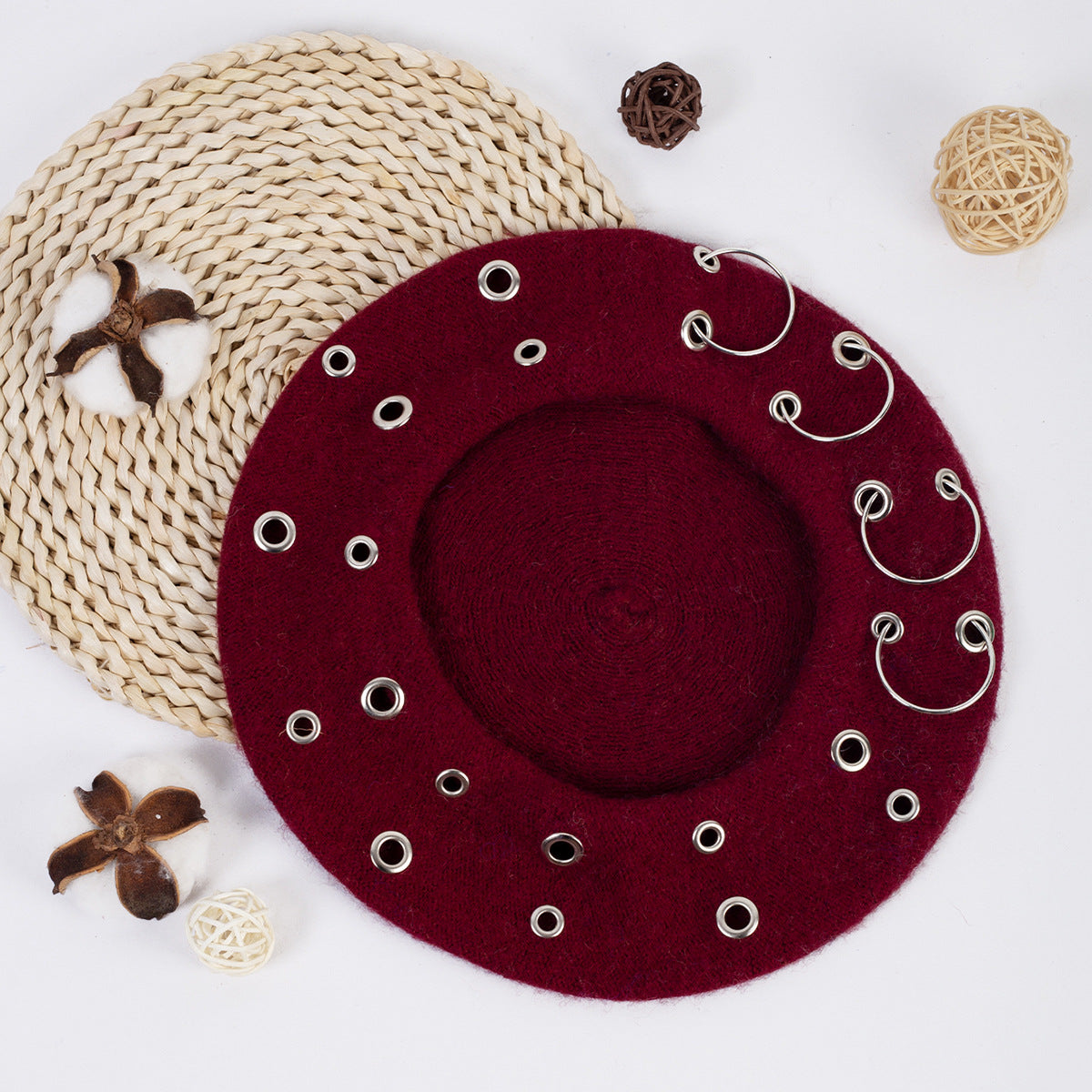 Wholesale Vintage Pumpkin Polyester Berets