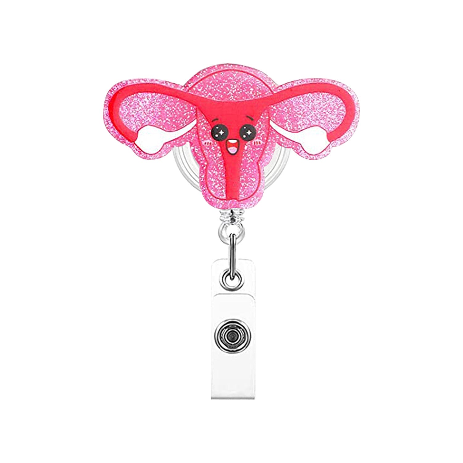 Wholesale Badge Reels Acrylic Womb Love Clothes Retractable Keychain
