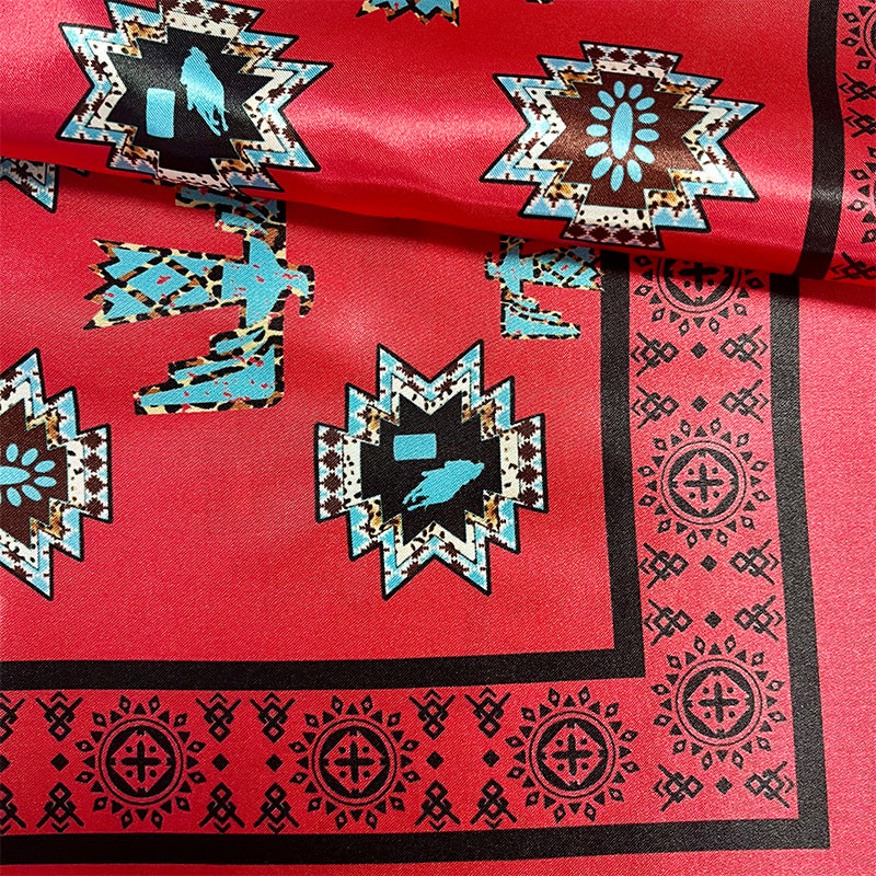 Wholesale Satin Aztec Western Style Thunderbird Pattern 52cm Scarf