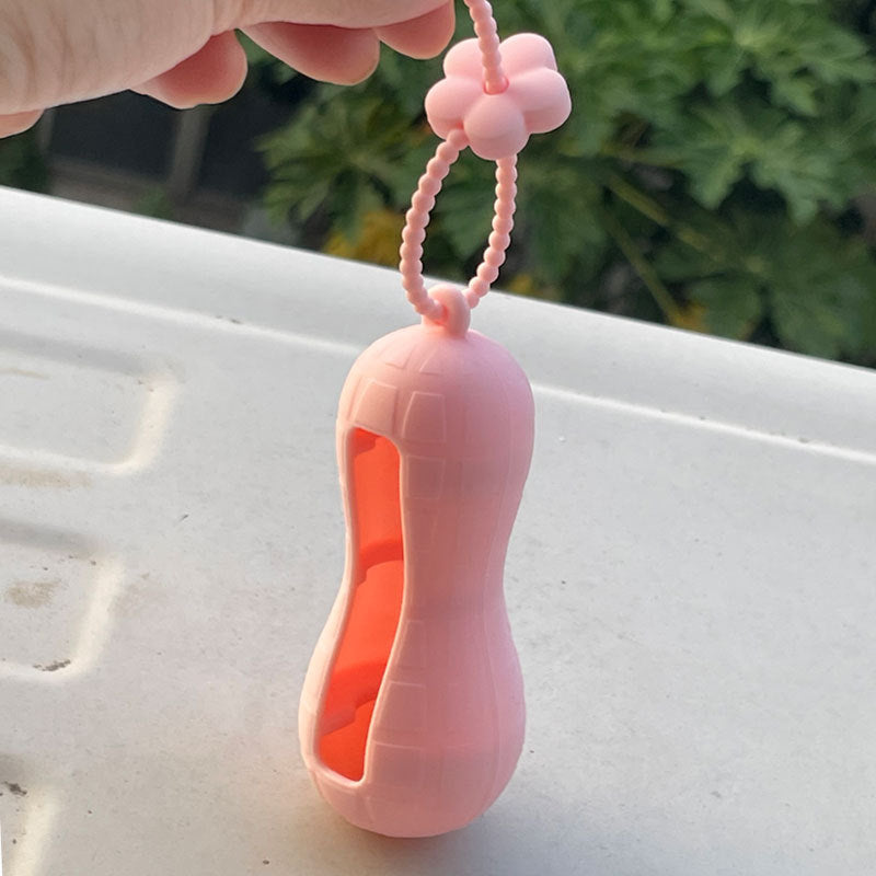 Wholesale Lipstick case silicone protective case bow lipstick bag keychain