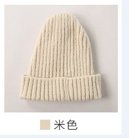 Wholesale Solid Color Versatile Knitted Thickened Smooth Plate Pointed Wool Hat