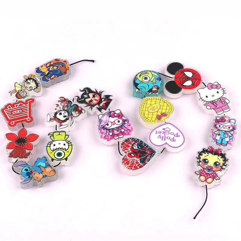 Wholesale 10pcs Cartoon print transparent acrylic beads OLY Exclusive