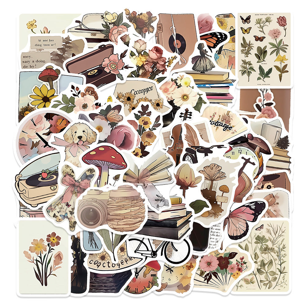 Wholesale 50pcs vintage multiple artistic patterns Waterproof Vinyl Stickers