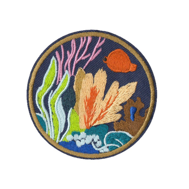 Wholesale Cartoon Seahorse Iron On Patches 9 Piece Embroidered Ocean Life Decorative Applique For Clothing