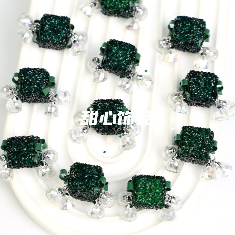 Wholesale Crystal Bell Sugar Ab Color Square Diamond Ball Diy Jewelry Accessories Beads