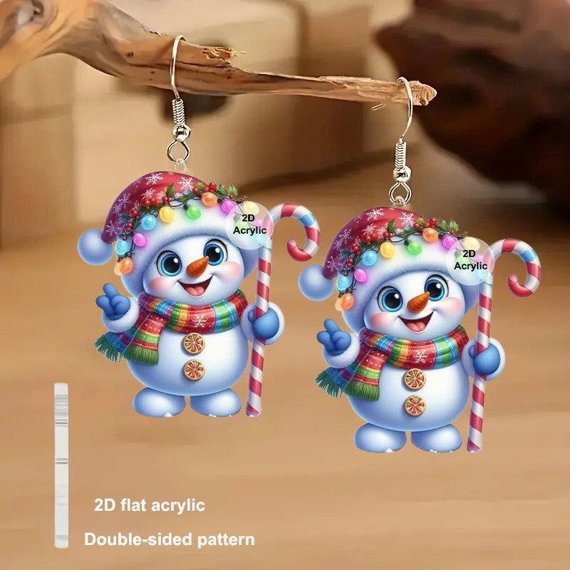 Wholesale 2026 Christmas Snowman Series Acrylic Earrings