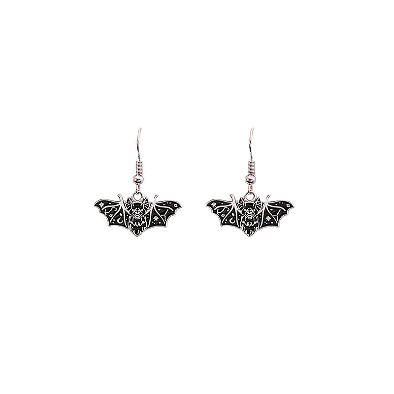 Wholesale Dark Halloween Bat Funny Animal Punk Design Earrings