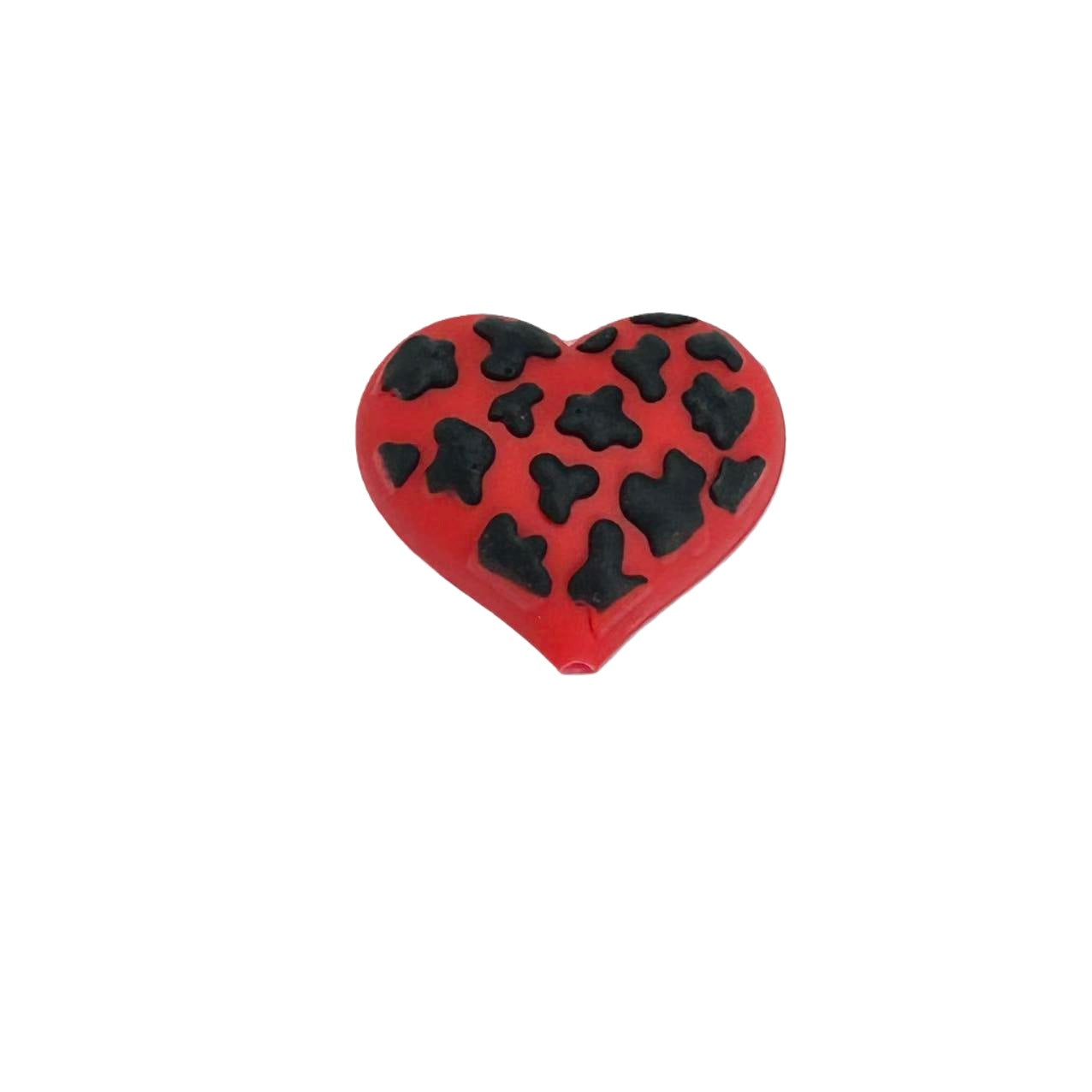 Wholesale 10pcs/pack Silicone heart-shaped leopard print beads  epoxy resin 3D card beads