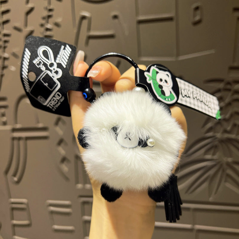 Wholesale Panda Briquette Doll Miniature Gift Plush Toy Keychain