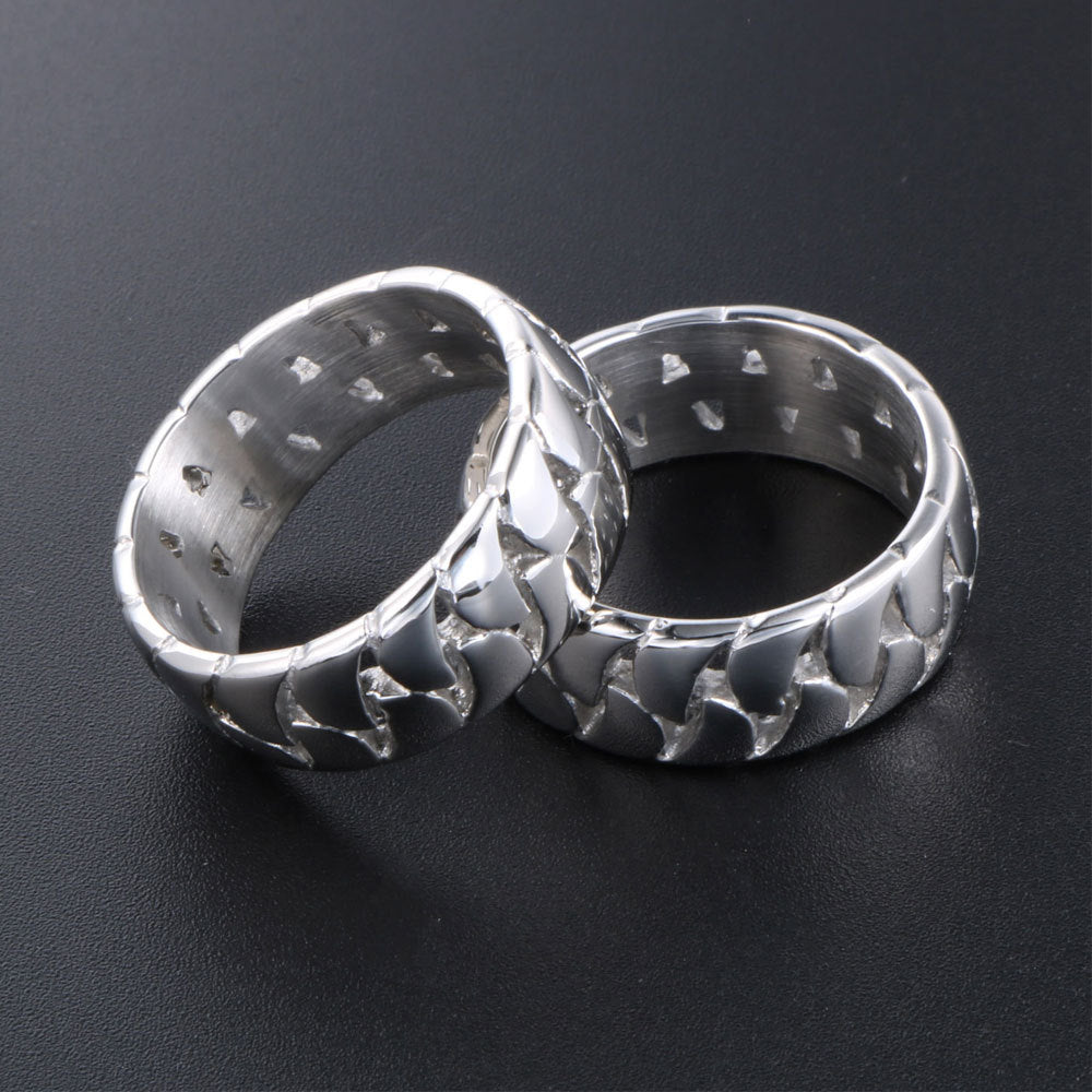 Wholesale Hollow Titanium Steel Men's Rings