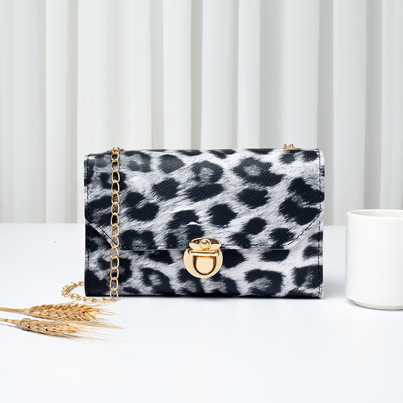 Wholesale PU Leopard Patterned Snake Patterned Small Square Bag Single Shoulder Crossbody Bag