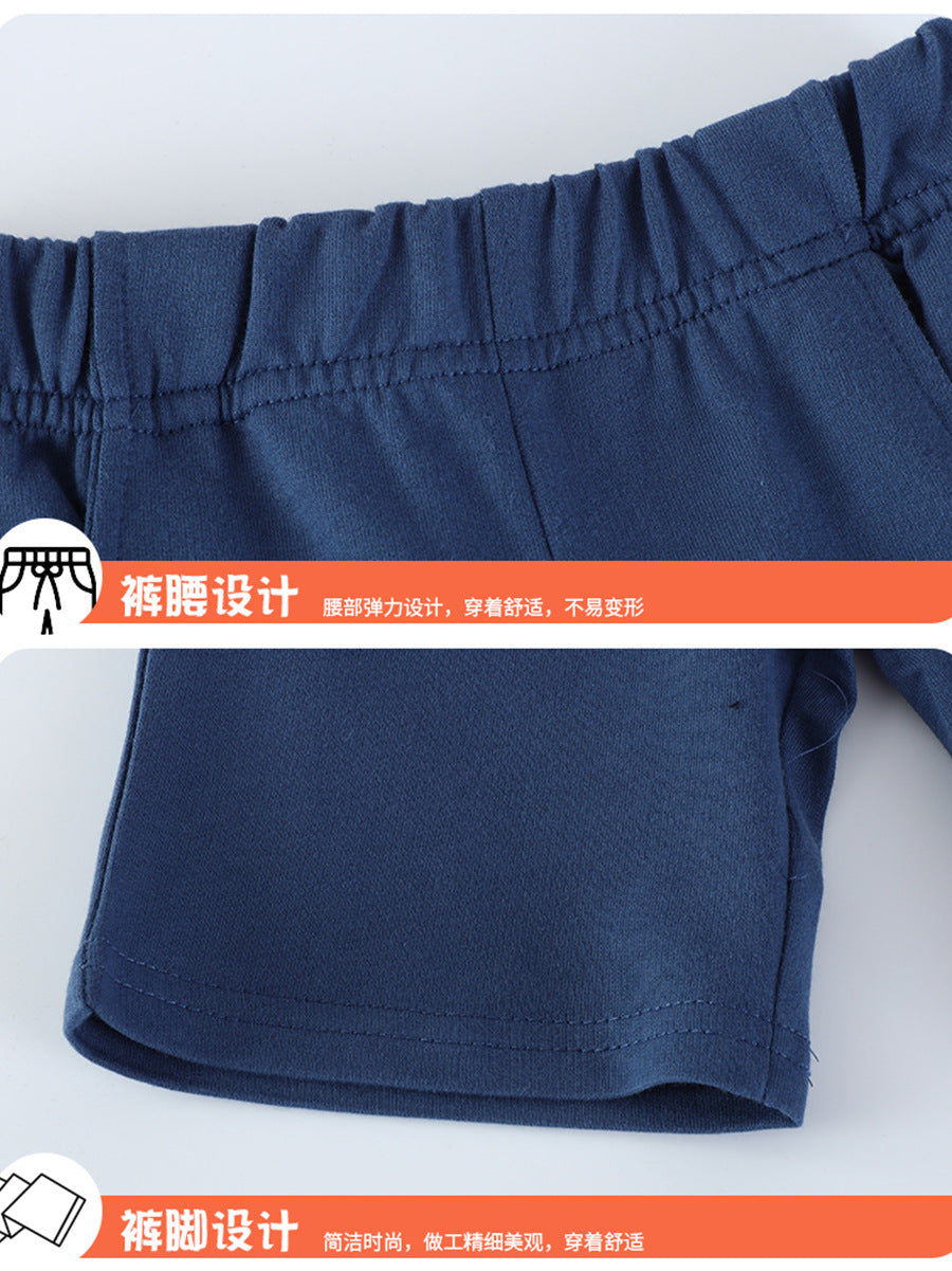 Wholesale Boys Summer Shorts Set With Dinosaur Embroidery European American Style Two Piece Outfit For Kids Ages 3 8 Fashion Resale