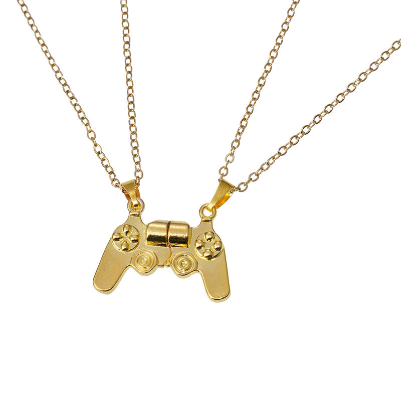 Wholesale Magnetic Game Controller Couple Alloy Necklace Bracelets  Pair Jewelry Set