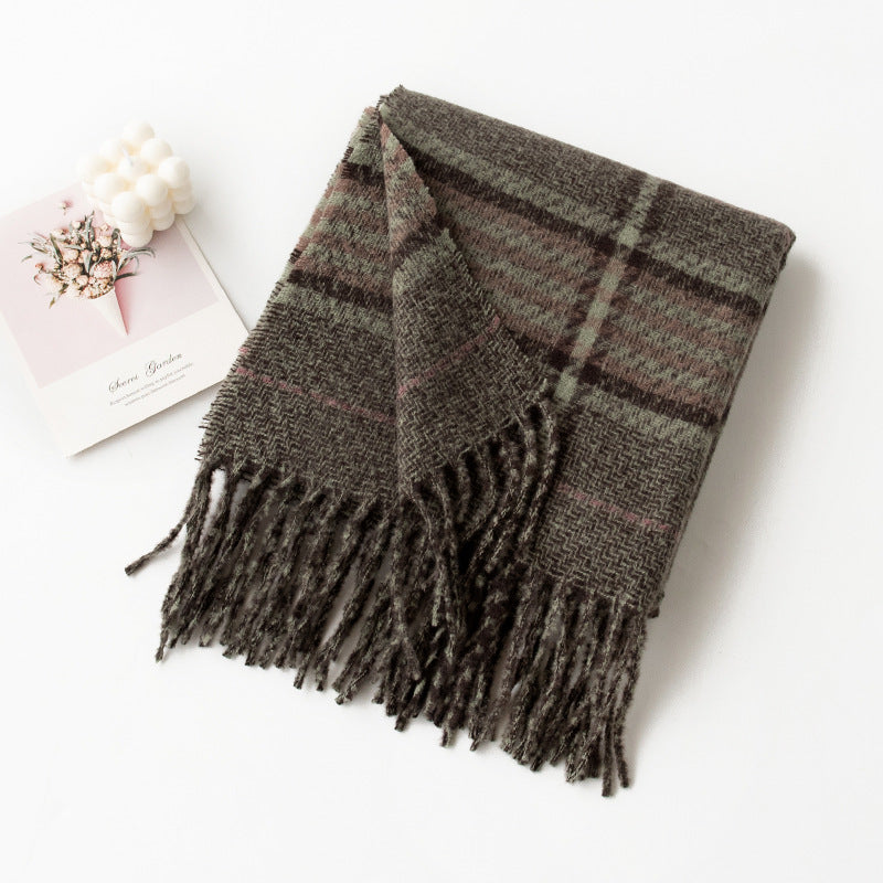 Wholesale Autumn and Winter Square Grid Scarf