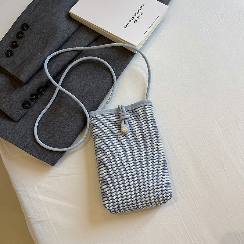 Wholesale Versatile Straw Woven Crossbody Bag Mini Phone Bag