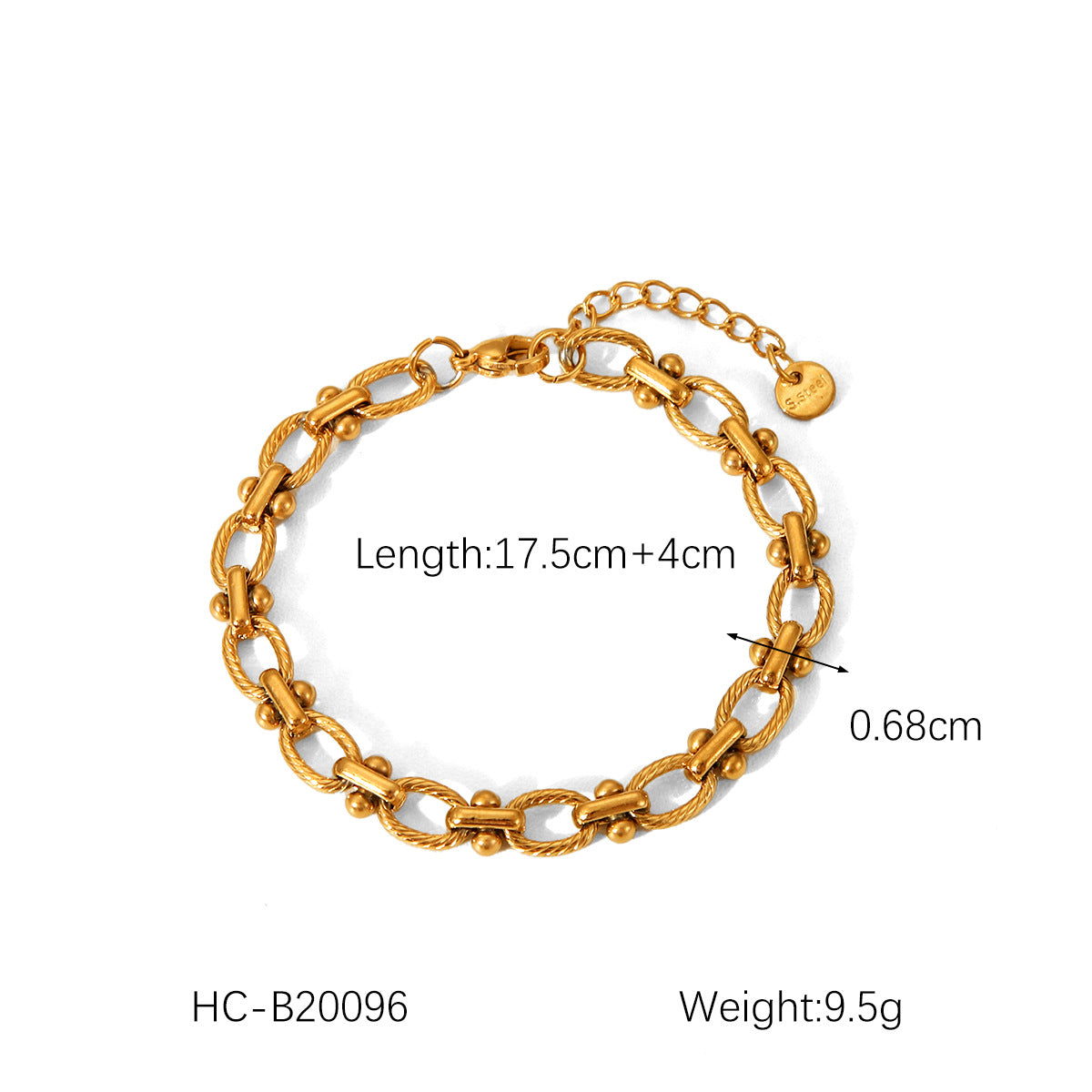Wholesale Hot Selling 18K Gold Plated Bracelet Stainless Steel Bracelet Female INS Style Fashion Ball Ball Chain Handmade Chain Jewelry