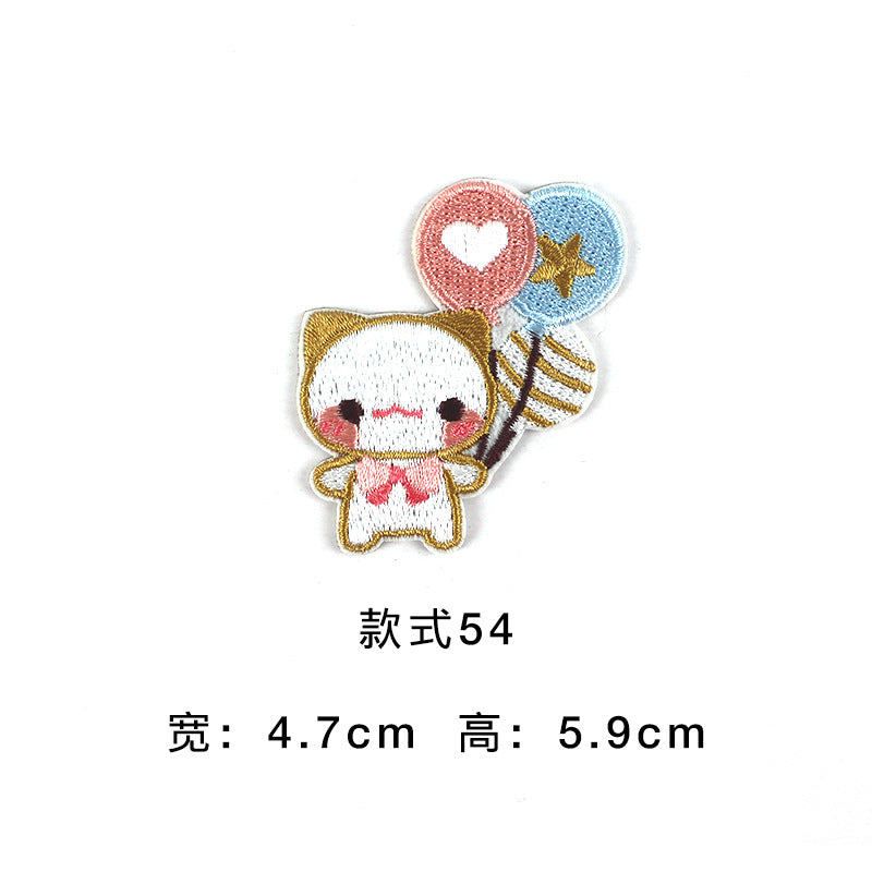 Wholesale Cute Cartoon Embroidered Cloth Patches Self Adhesive Badges For Coat Decoration DIY Craft Supply Gift