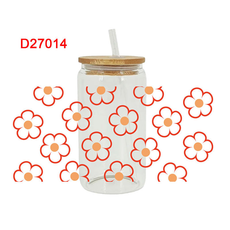 Wholesale Colorful and Diverse Flowers 16oz Cup UV DTF Wraps