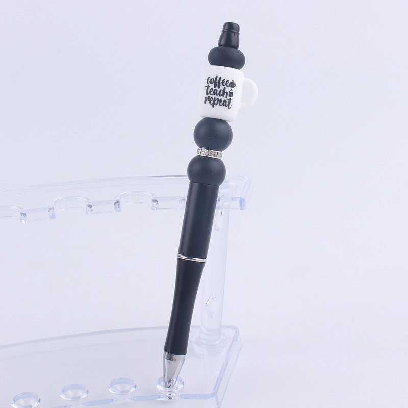 Wholesale Handmade Bead Pen Cartoon Cup Silicone Ballpoint Pen
