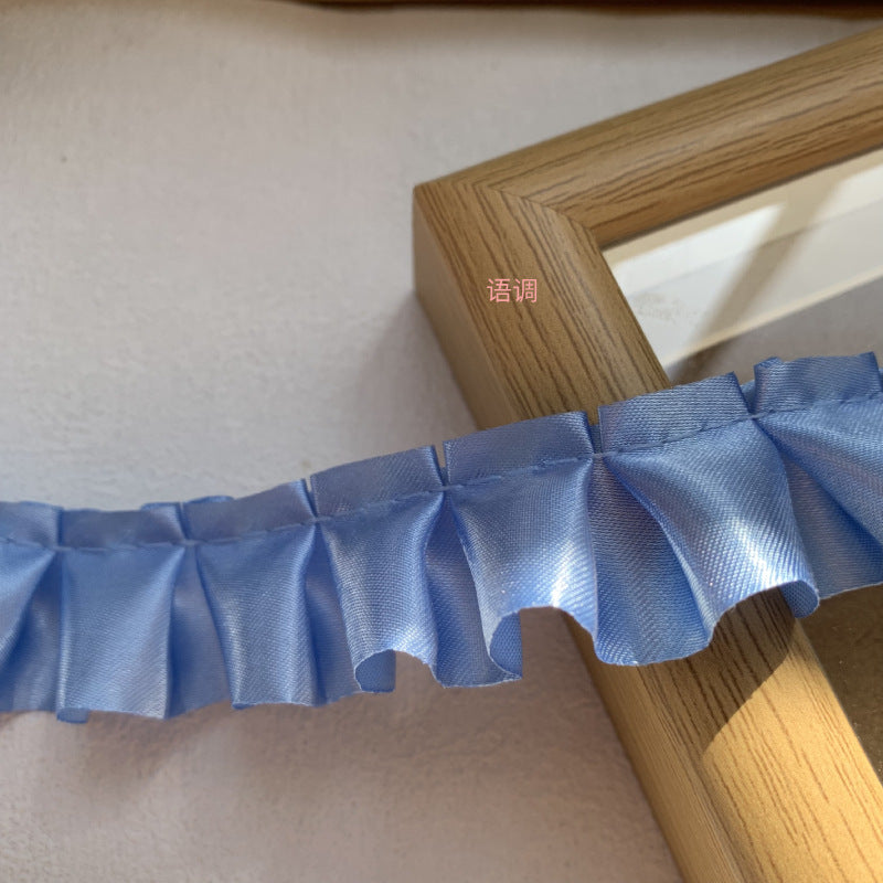 Wholesale 10pcs 2.5cm Satin Pleated Color Lace Baby Clothes Clothing Accessories Handmade Diy Cheering Fan Cartoon Material