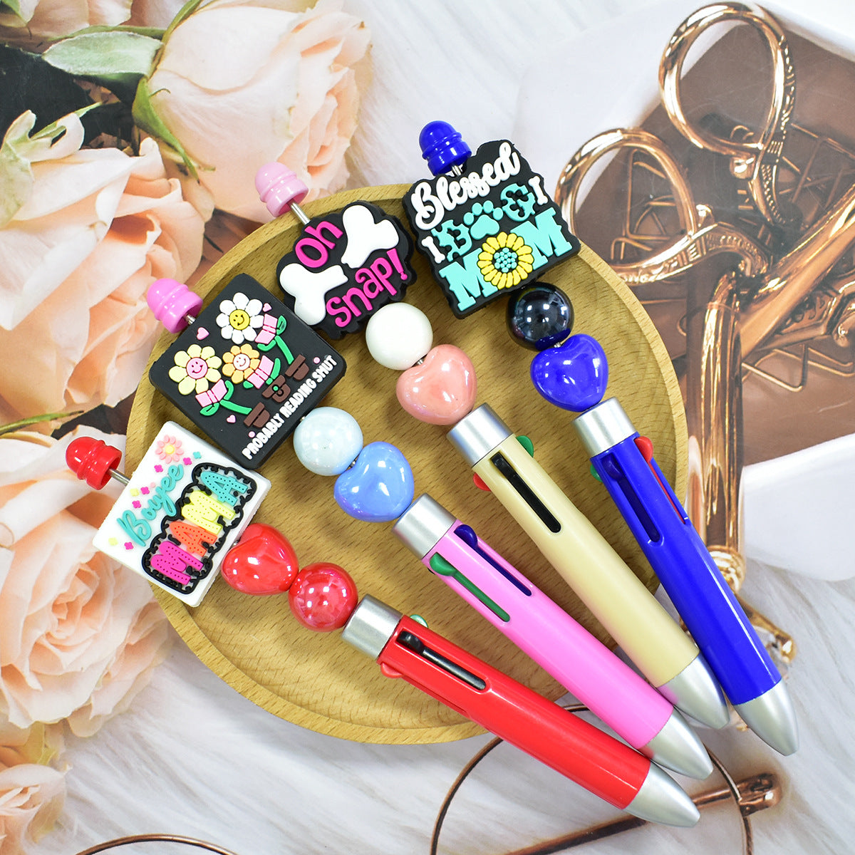 Wholesale  Random 100pcs/pack  Soft rubber double-sided burnt beads