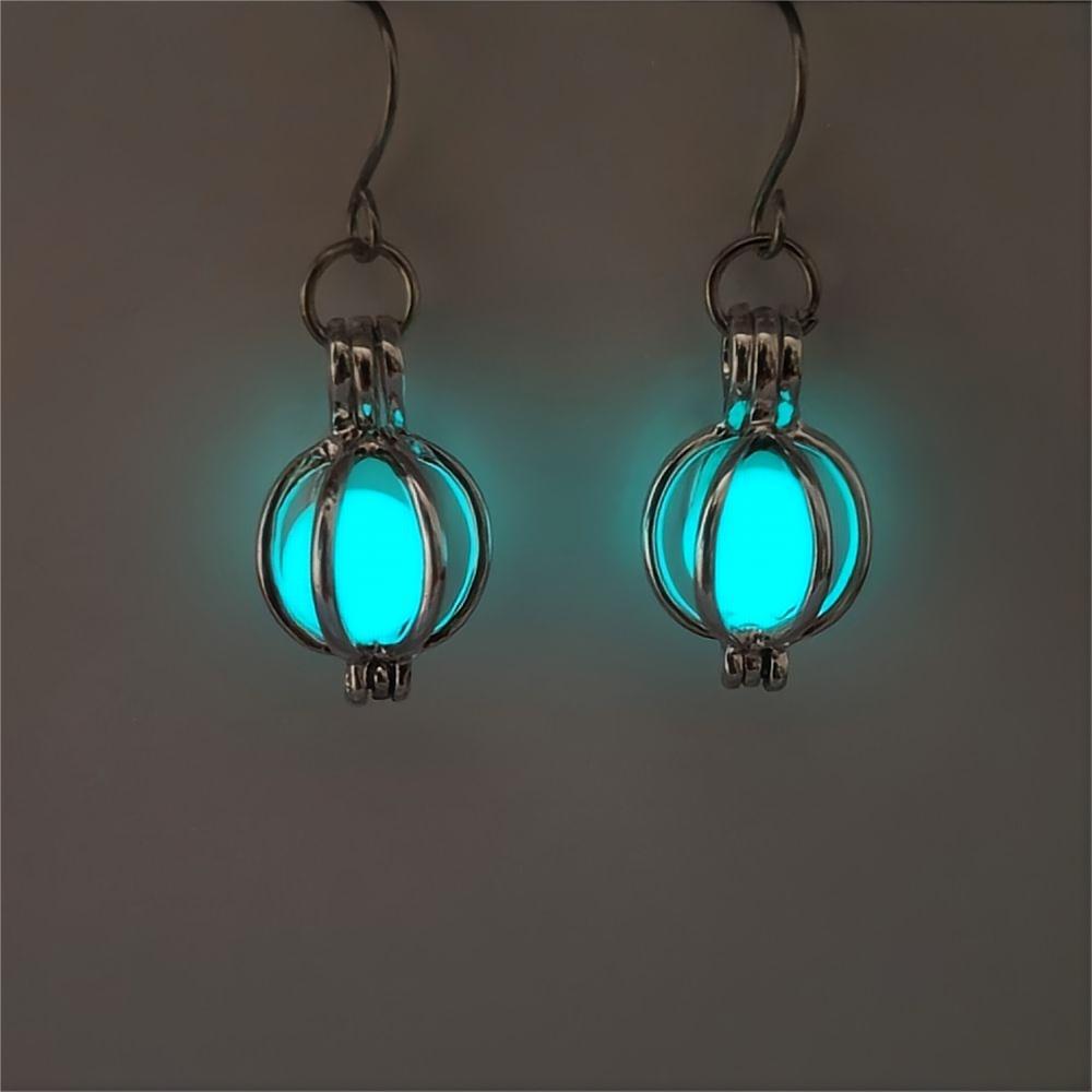Wholesale Halloween hollow pumpkin luminous earrings