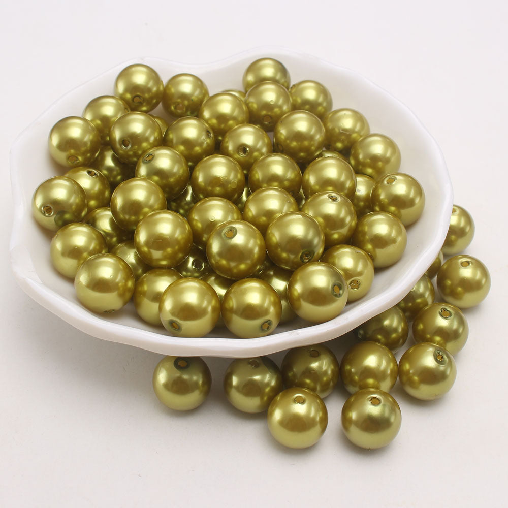 Wholesale 6-30MM Olive Yellow ABS Imitation Pearl Loose Beads
