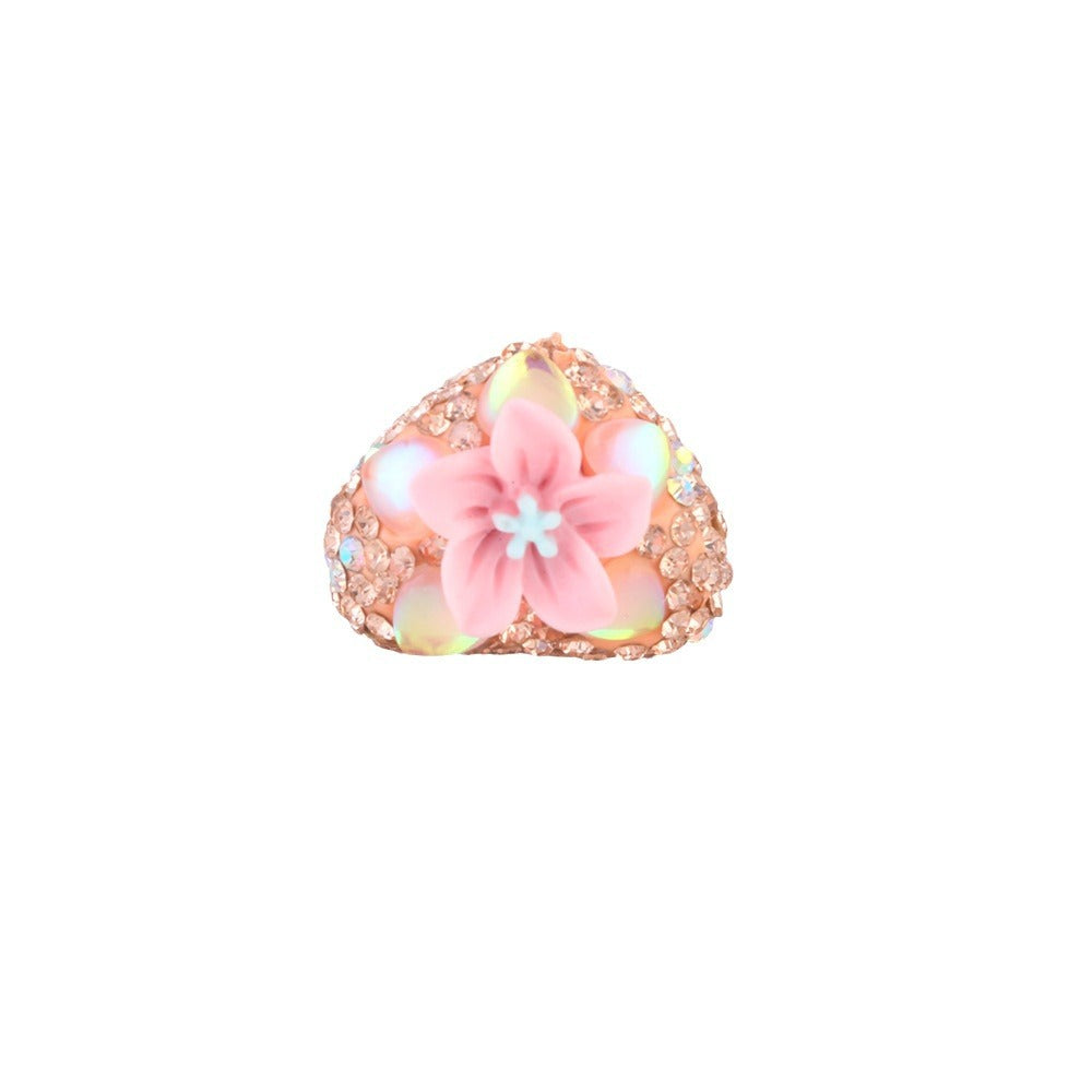 Wholesale 6pcs Flower Heart Soft Ceramic Diamond Ball Crystal Beads