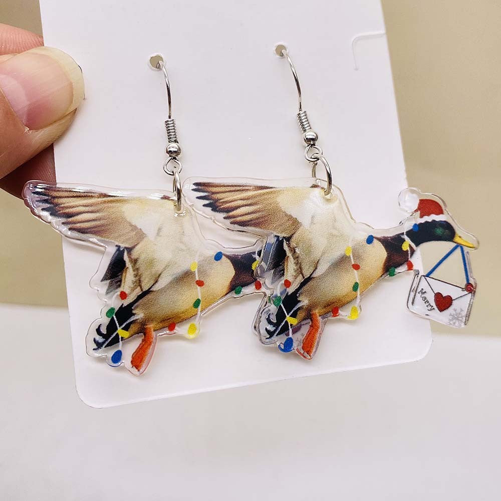 Wholesale Christmas creative acrylic earrings personalized colorful elk earrings