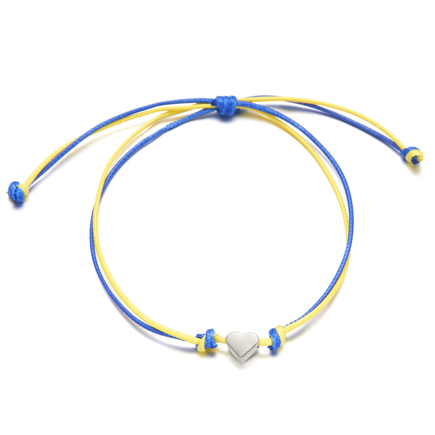 Wholesale Creative Color Matching Yellow and Blue Handwoven Adjustable Bracelet