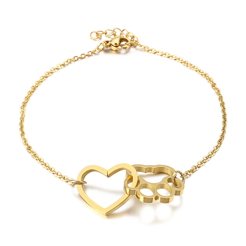 Wholesale Cat Claw Peach Heart Pendant Long Clavicle Gold Plated Necklaces