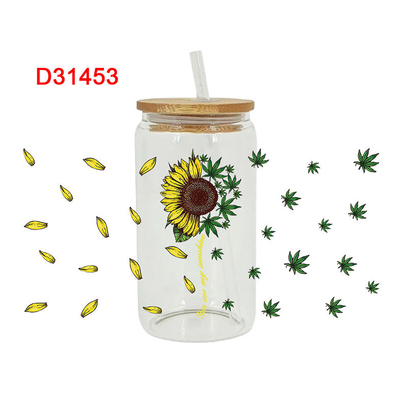 Wholesale Flower Mushroom Bow 16oz Cup UV DTF Wraps