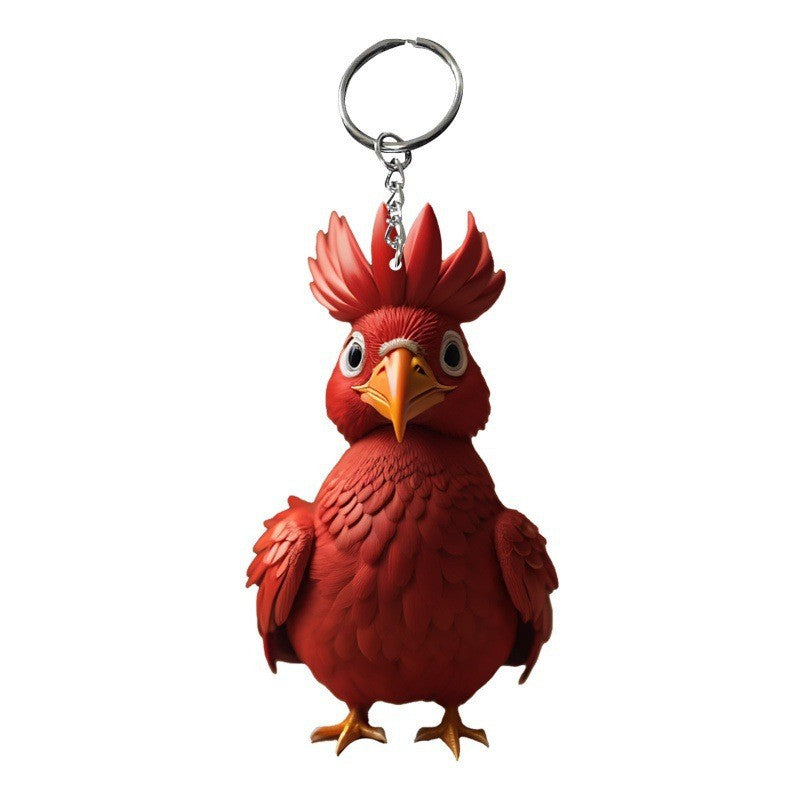 Wholesale Cartoon Christmas Chicken Car Keychain