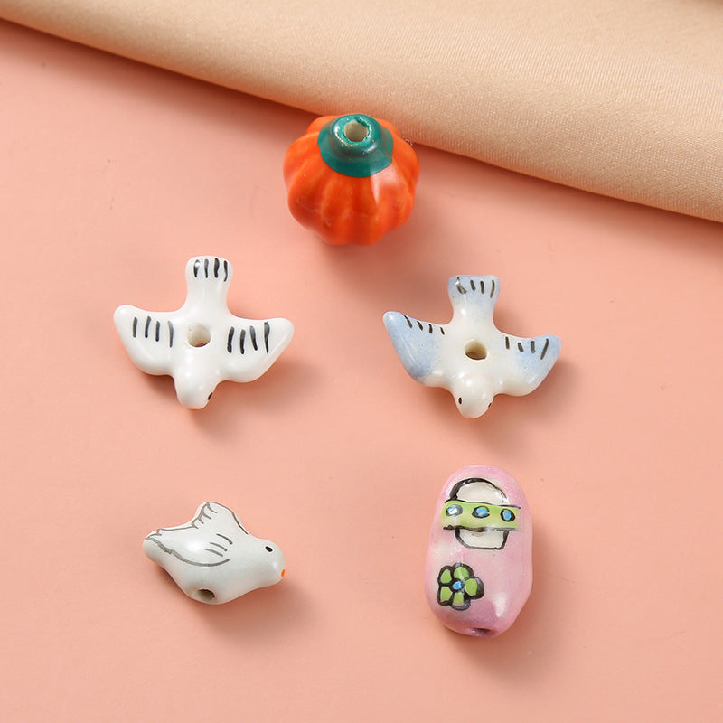 Wholesale 5pcs/pack Handpainted Ceramic Pendants Beads