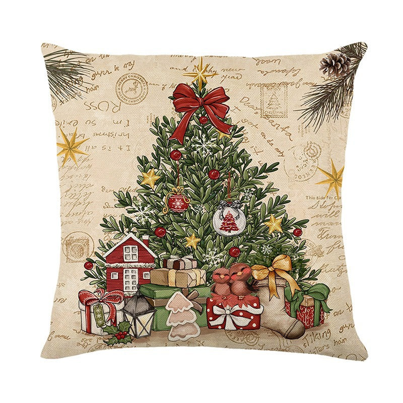 Wholesale Christmas Pillowcase Snowman Decoration Sofa Cushion Cover Linen Pillowcase