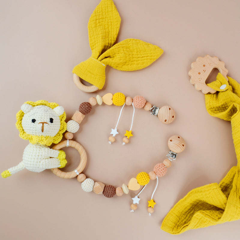 Wholesale Rattle Baby Knitted Wool Animal Doll Can Chew Crochet Pendant