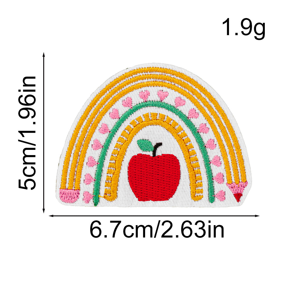 Wholesale Teacher' s Day Rainbow Pencil Cloth Patch