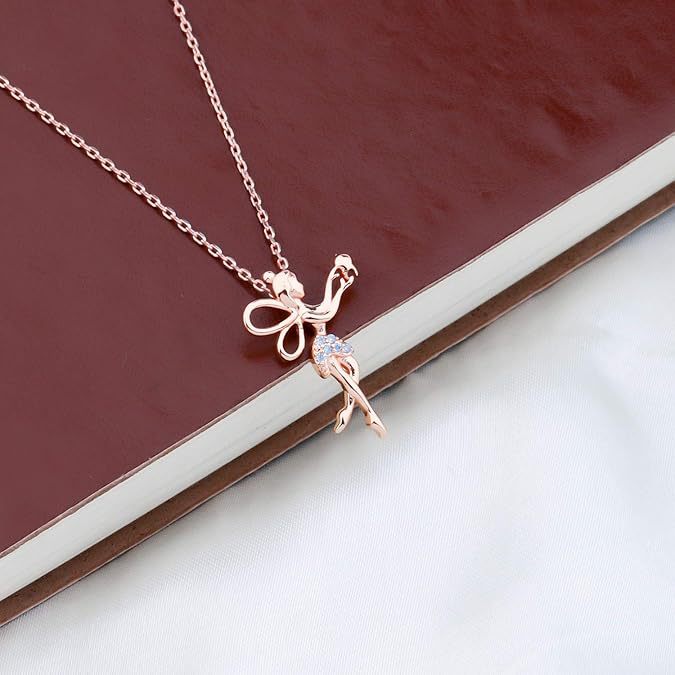 Wholesale Ballet Girl Diamond Wing Pendant