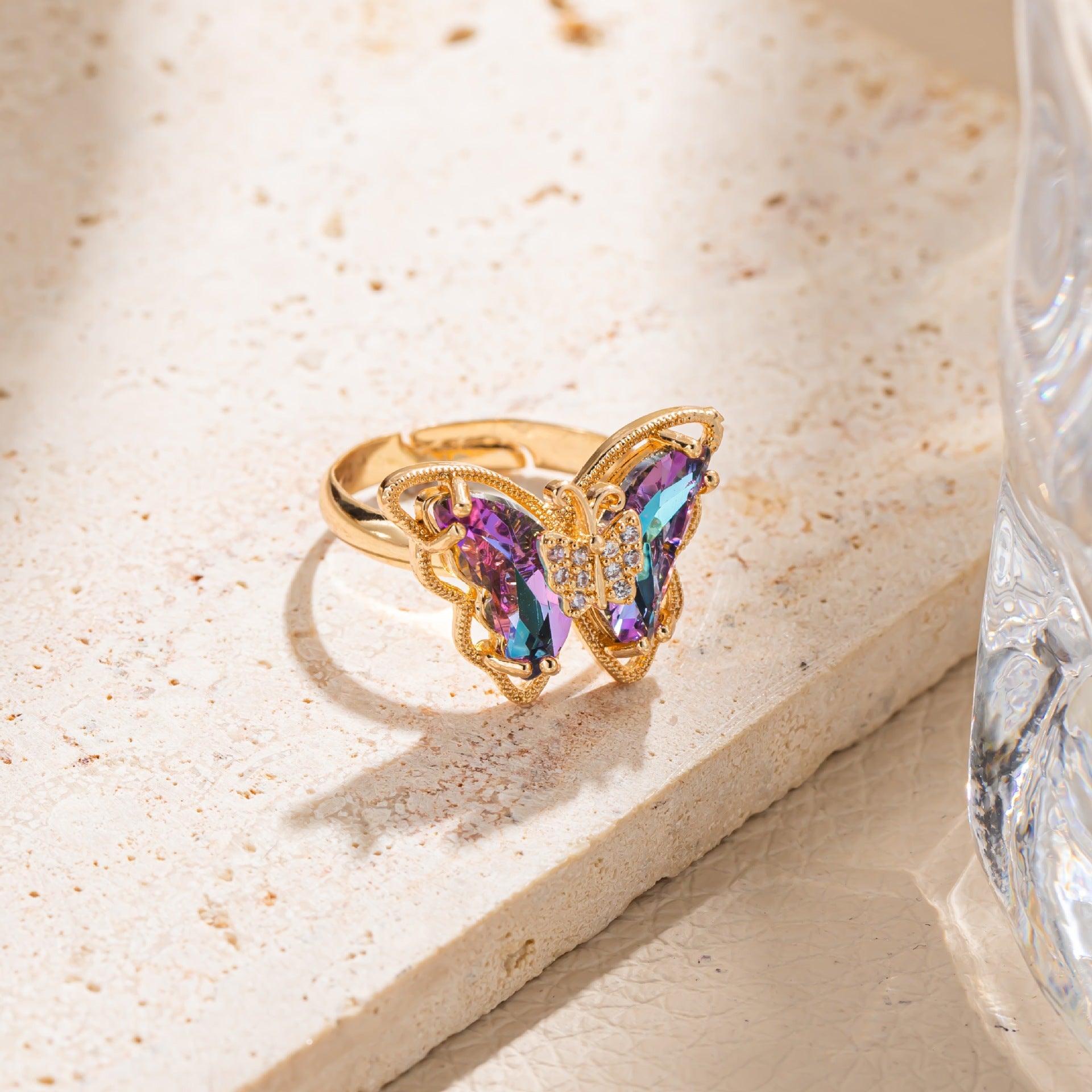 Wholesale Korean Sweet Butterfly Diamond Ring