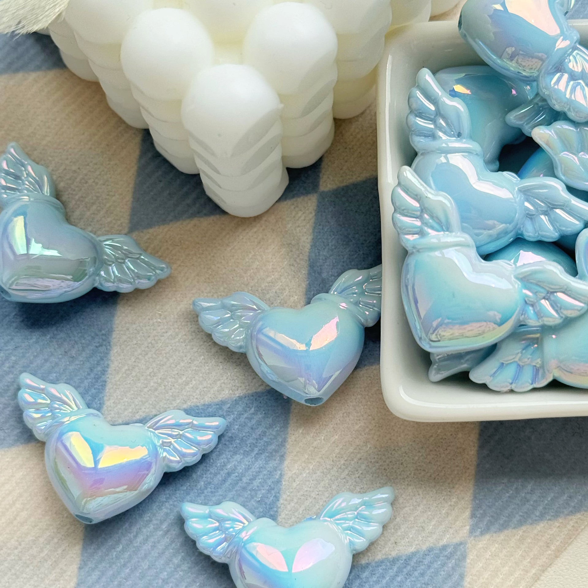 Wholesale 10pcs Colorful Angel Love Acrylic Beads