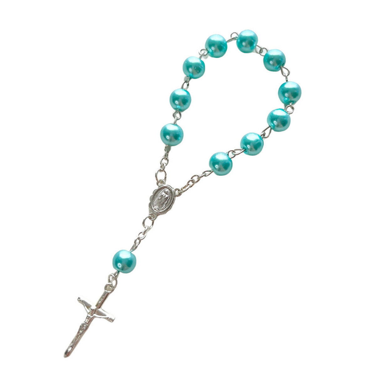 Wholesale Pearl baptismal communion gift  love cross finger chain