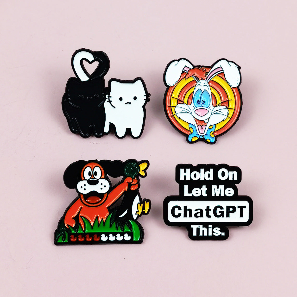 Wholesale Love black and white cat cute animal brooch