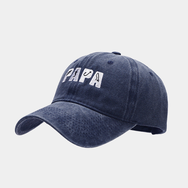 Wholesale PAPA Embroidered Washed Sun Protection Visor Baseball Cap