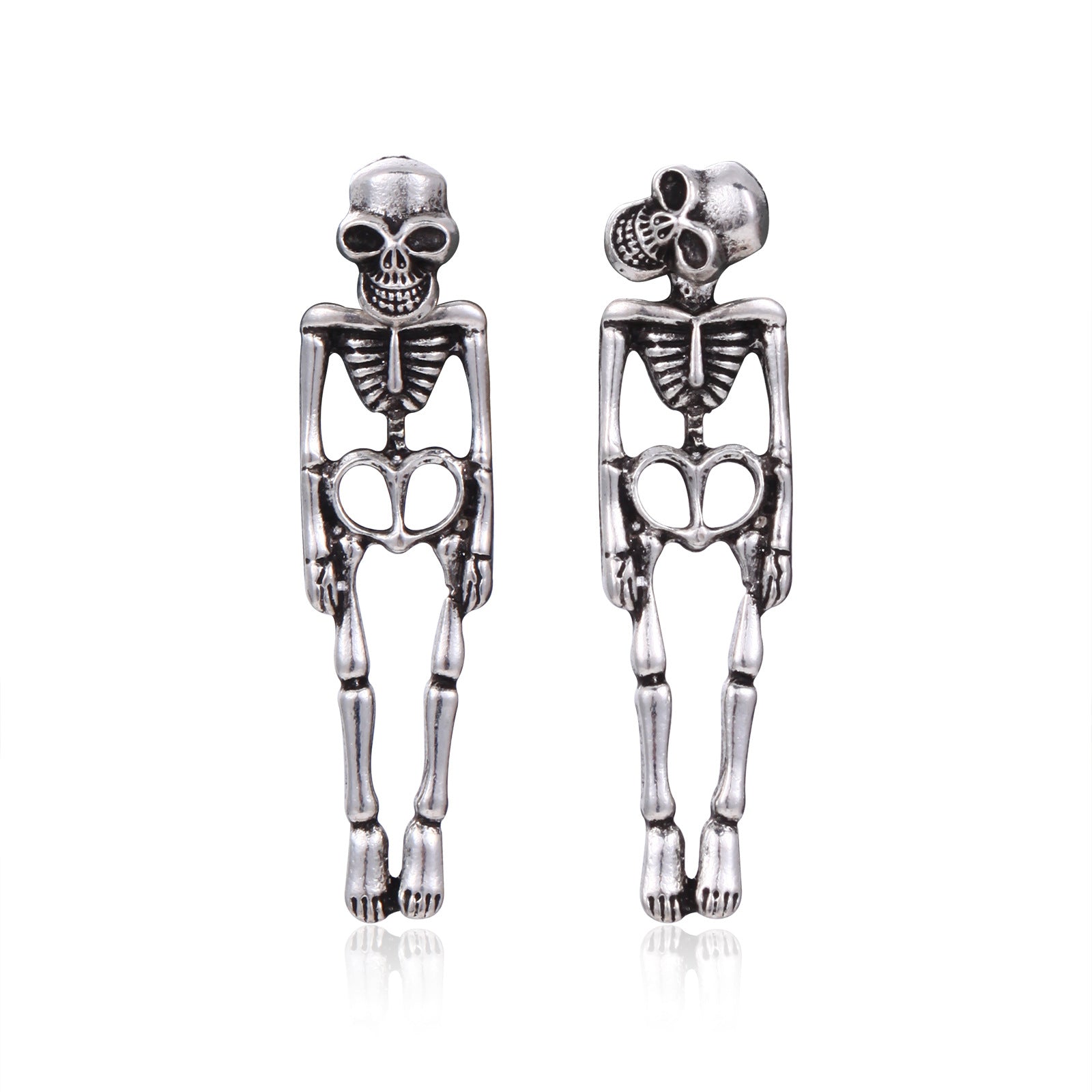 Wholesale Zinc Alloy  Skull Earrings For Women Dark Punk Skeleton Dangle Earrings Party Jewelry Gift