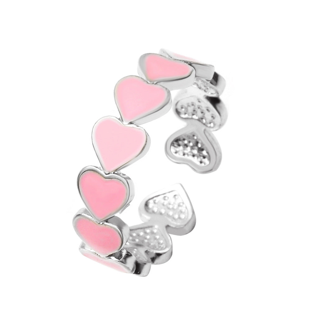 Wholesale Pink Heart Open Ring