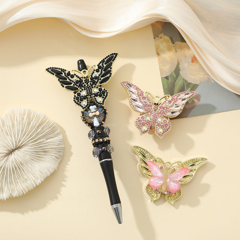 Wholesale 10pcs Alloy Spot Drill Butterfly Beads Bulk Beaded Jewelry Accessories