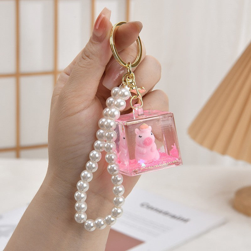 Wholesale Acrylic Creative Capybara Sand Bottle Keychain