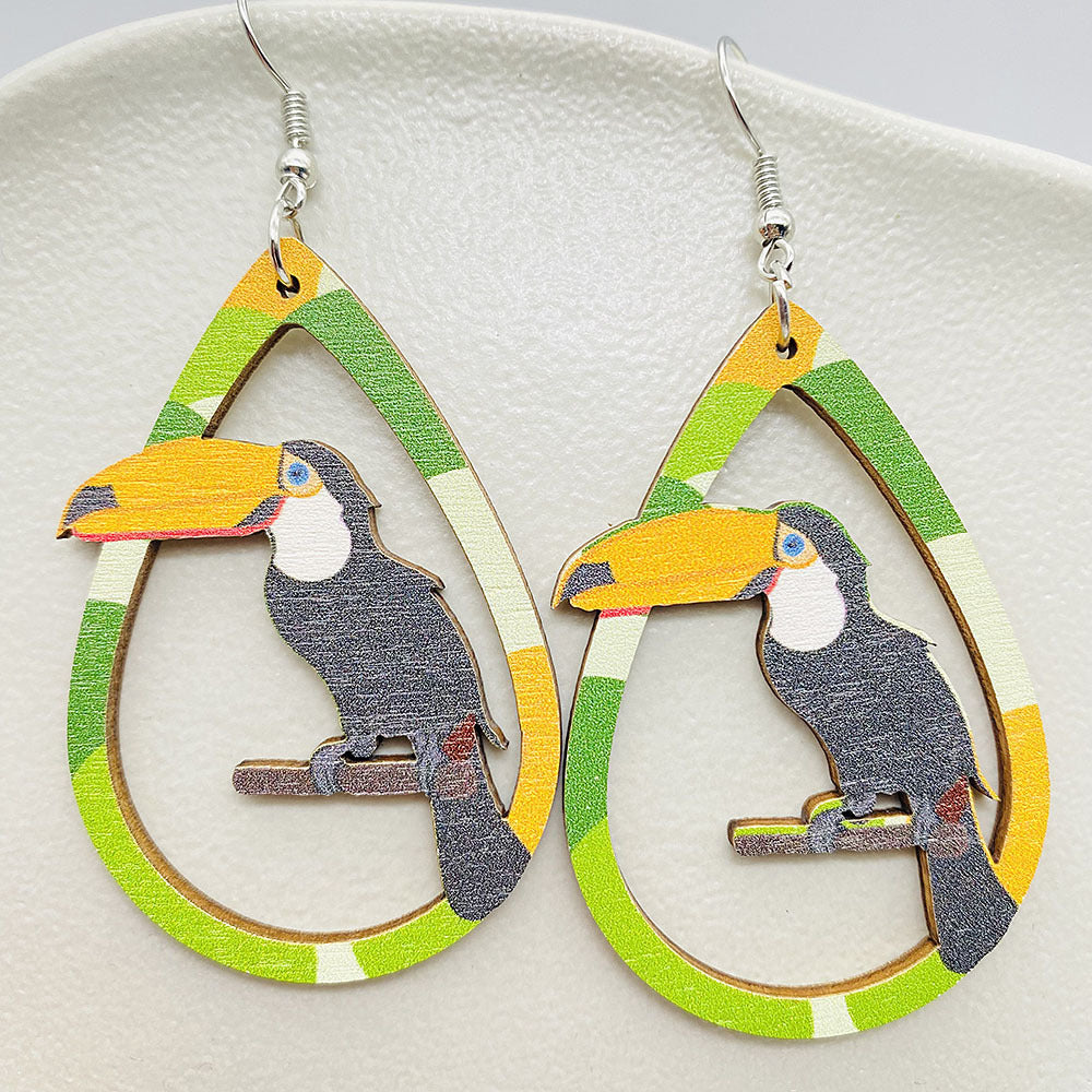 Wholesale Mardi Gras Colored Wood Earrings