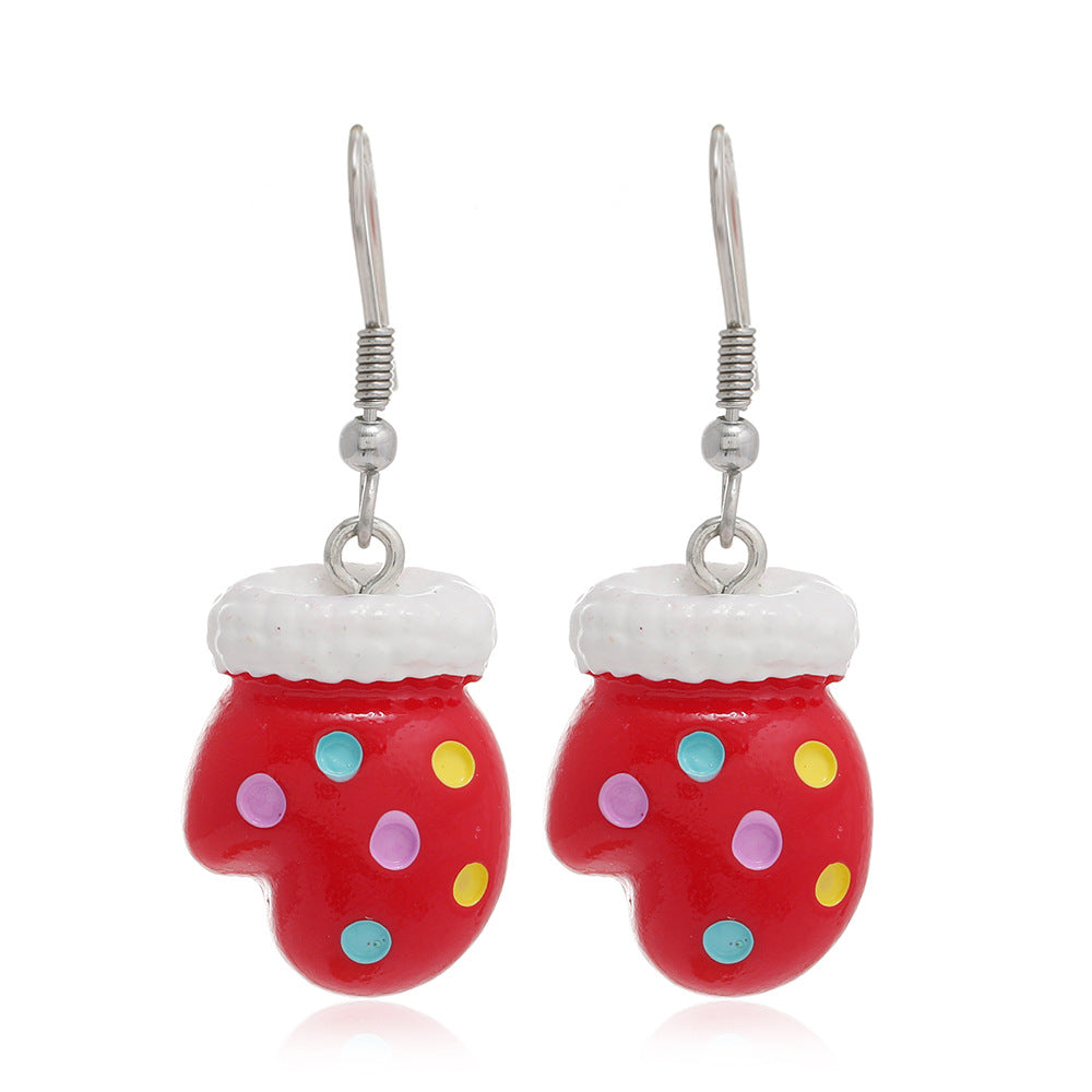 Wholesale Santa Claus Elk Snowflake Resin Earrings